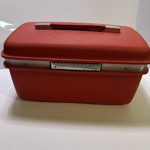 Rare Samsonite Saturn Carry On Hard Luggage Red Retro Beautiful Trendy - Picture 7 of 14